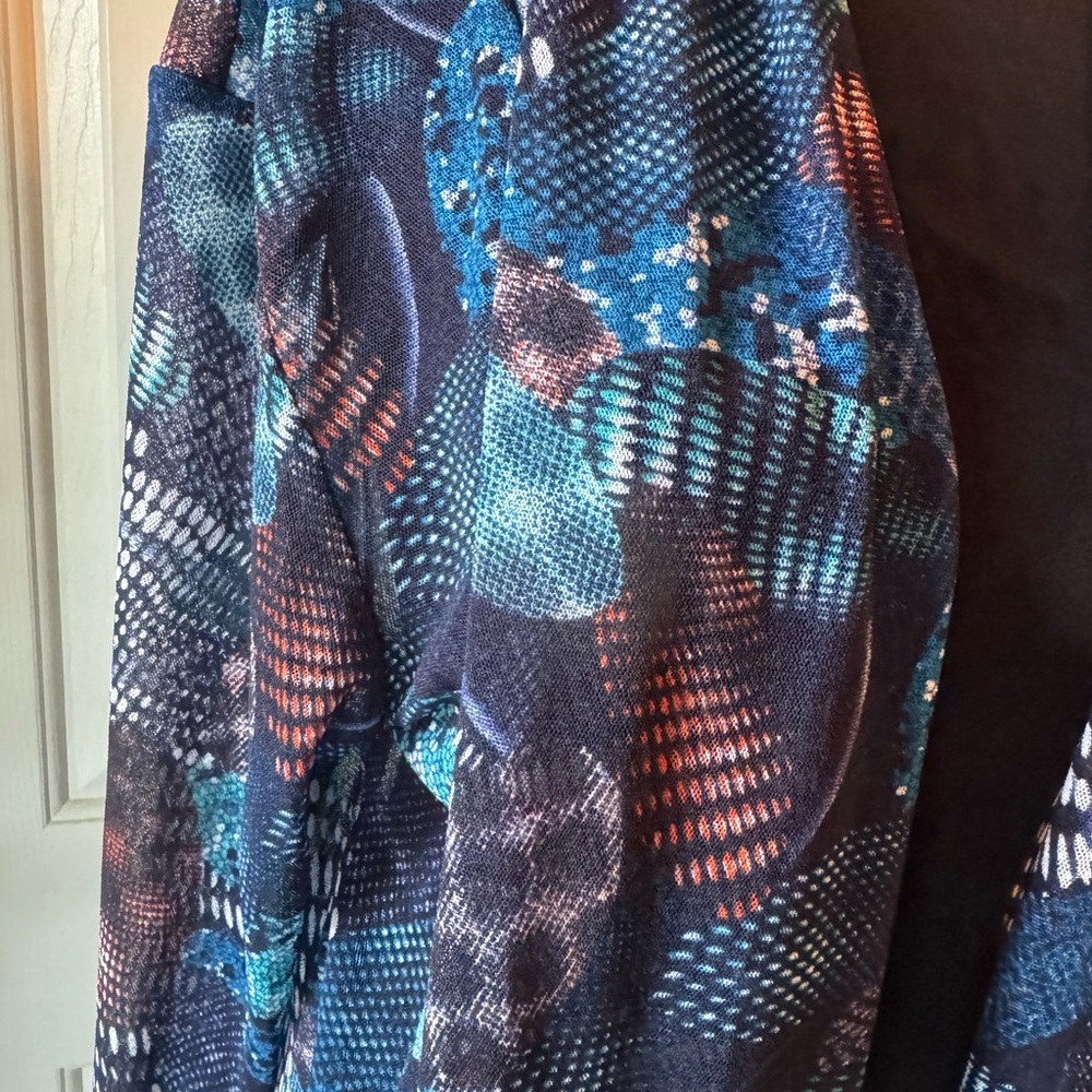 Creation Colorful Patterned Open Cardigan Size X-… - image 2